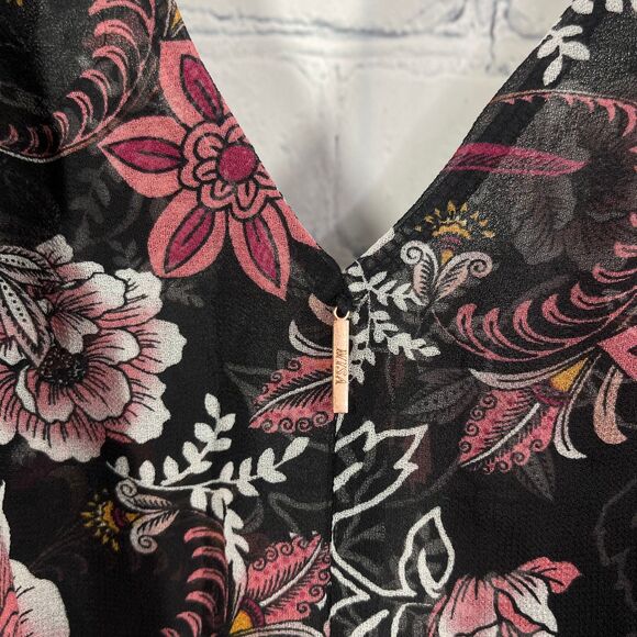 Misa Bodysuit Women XS Sleeveless Sheer Floral Cottage Whimsical Prairie Top - Picture 8 of 16